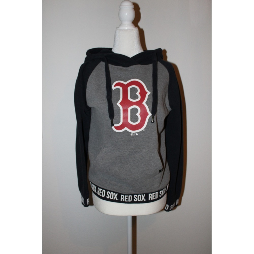 '47 Brand Boston Red Sox MLB Women's Raglan Hoodie Grey Navy Small